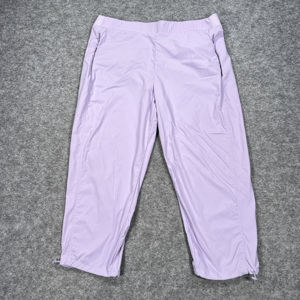 Chicos Pants Womens 14 Purple Capri Tapered Pockets Casual Walk MEASURES36x22